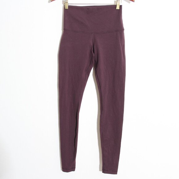 Lululemon Wunder Under Hi-Rise Tight Legging Full-On Luon Black Cherry Roll Down - Picture 2 of 14